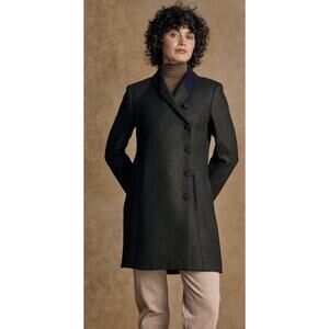 NWT $495 Jack Murphy Wool Robin Tweed Coat Green Herringbone Moon Fabric Sz 6
